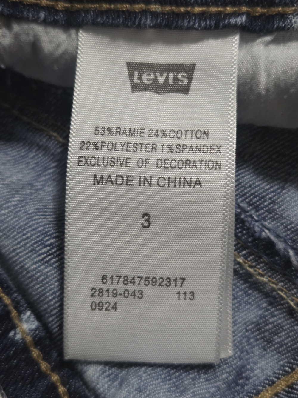 Levi's "Shorty Short" Low Rise Star Print Denim Cutoff Shorts - Size 3 - Picture 7 of 9